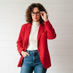 Vintage 80s 90s GAP Canvas Utility Blazer Chore Jacket Rare Script Tag Large